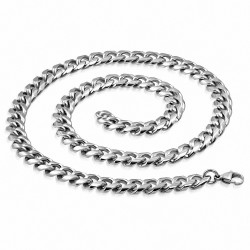 Chaine homme en acier maille gourmette 60 cm x 10 mm