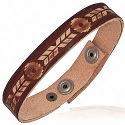 Bracelet homme cuir Tournesol et flèches