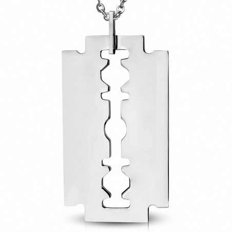 Pendentif homme grande lame de rasoir