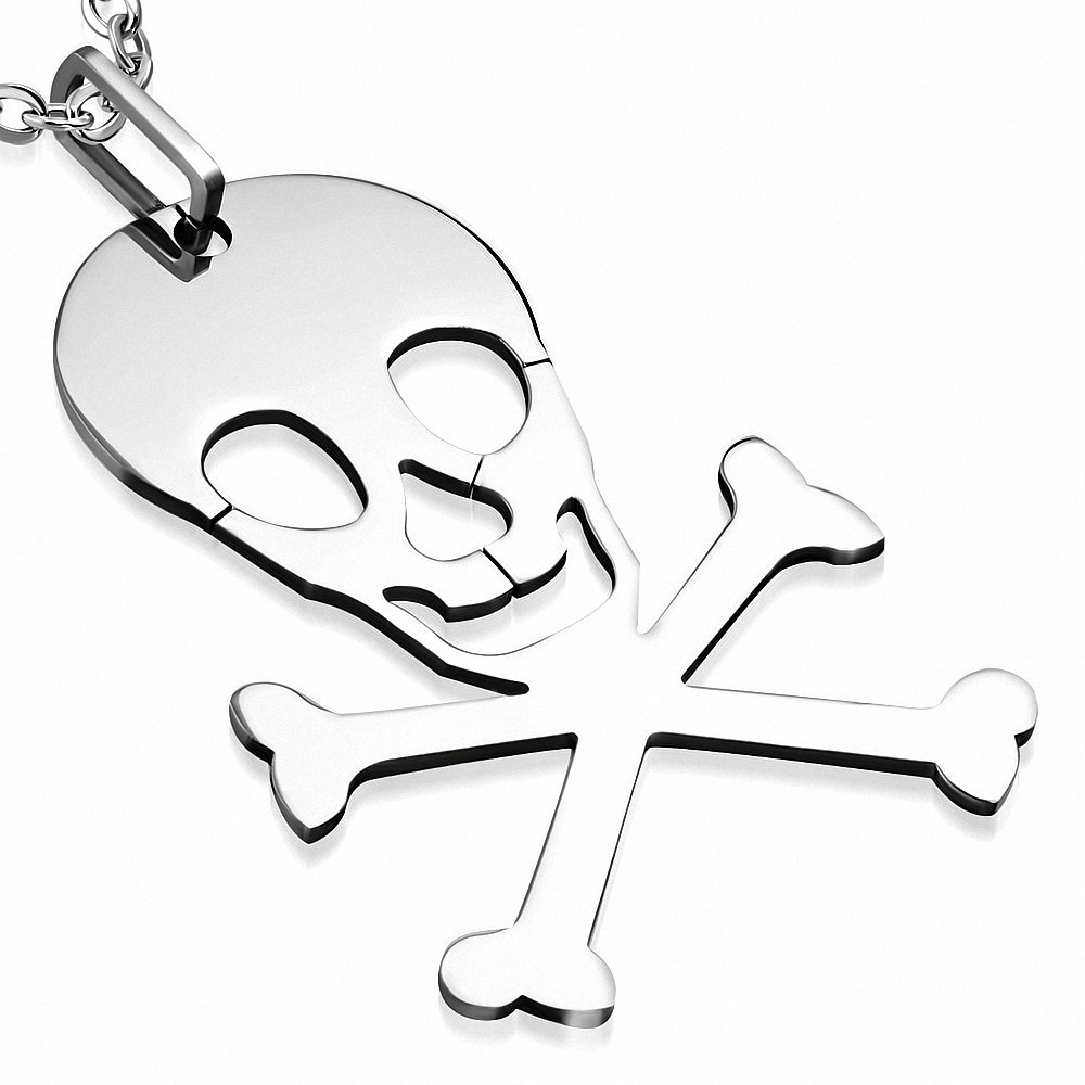 Pendentif homme grand crane de pirate