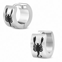 Boucles d'oreilles homme en acier scorpion